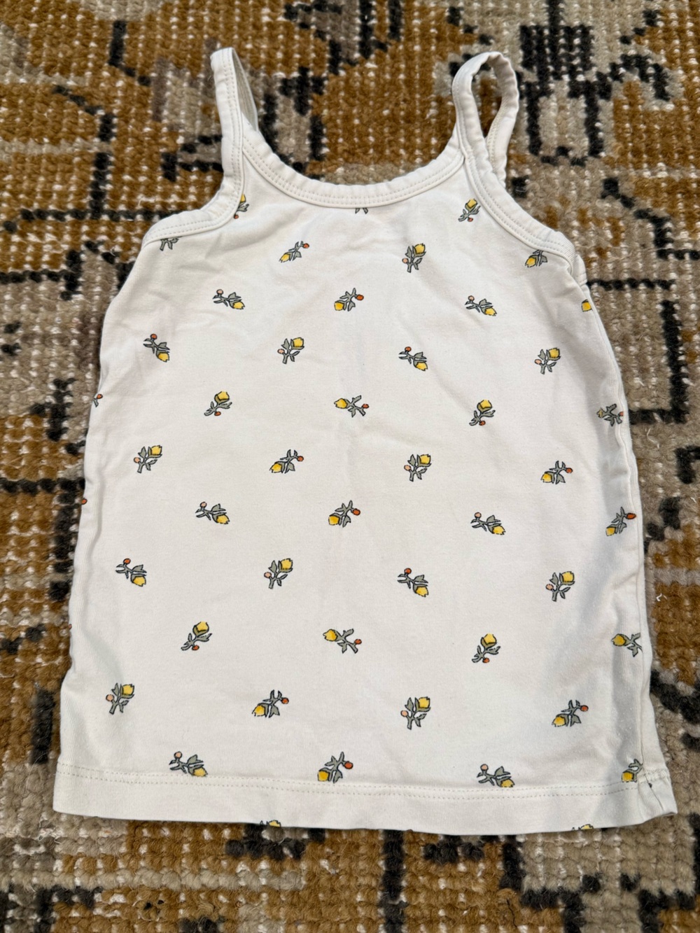 ARQ kids tank top in yellow calico